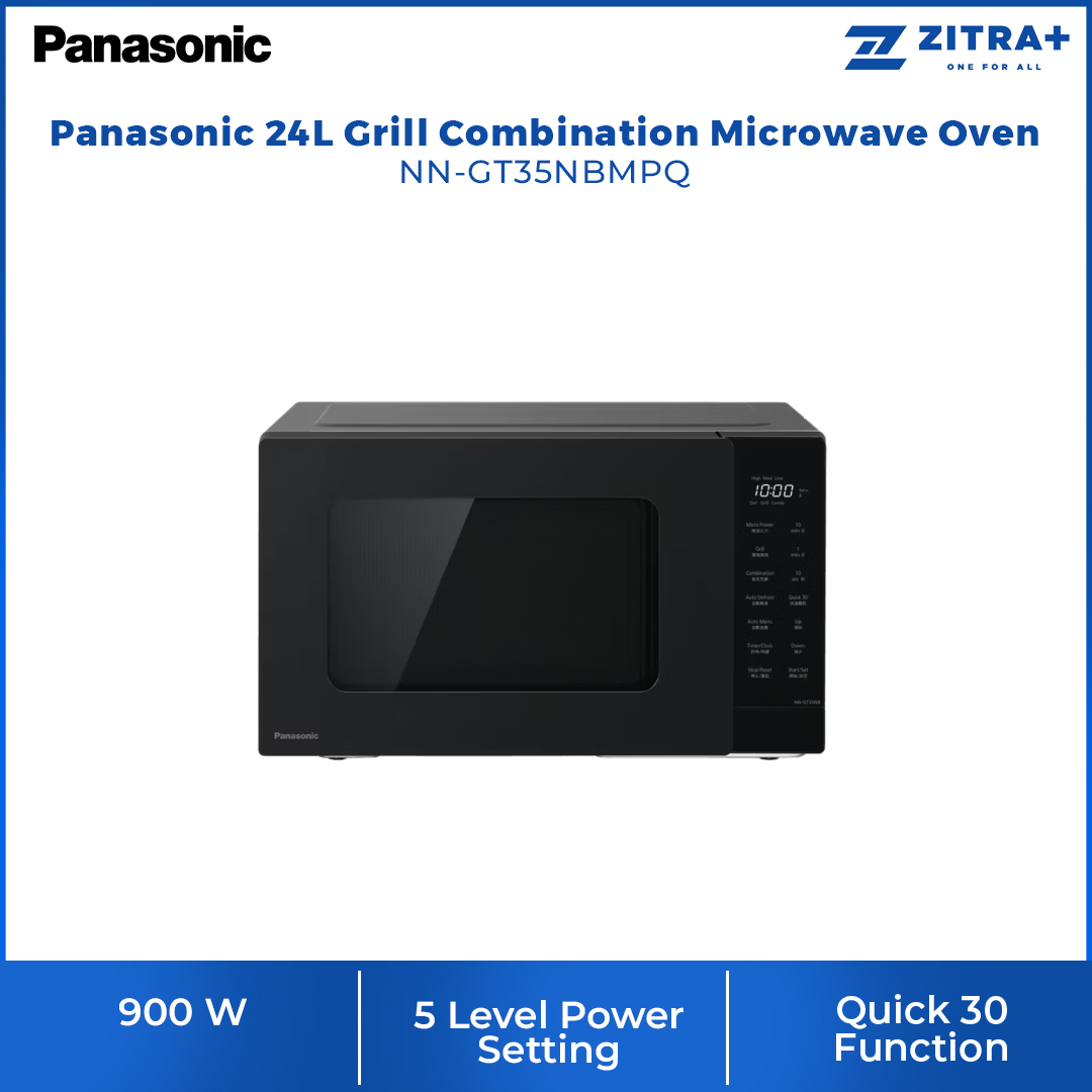Panasonic 24L Grill Combination/25L Solo Microwave Oven NN-GT35NBMPQ/NN-ST34NBMPQ | 5 Level Power | Quick 30 Function