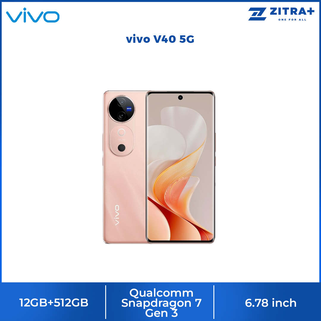 Vivo V40 5G 12GB+512GB | 50MP ZEISS All Main Camera |  Qualcomm Snapdragon Processor | 80W FlashCharge