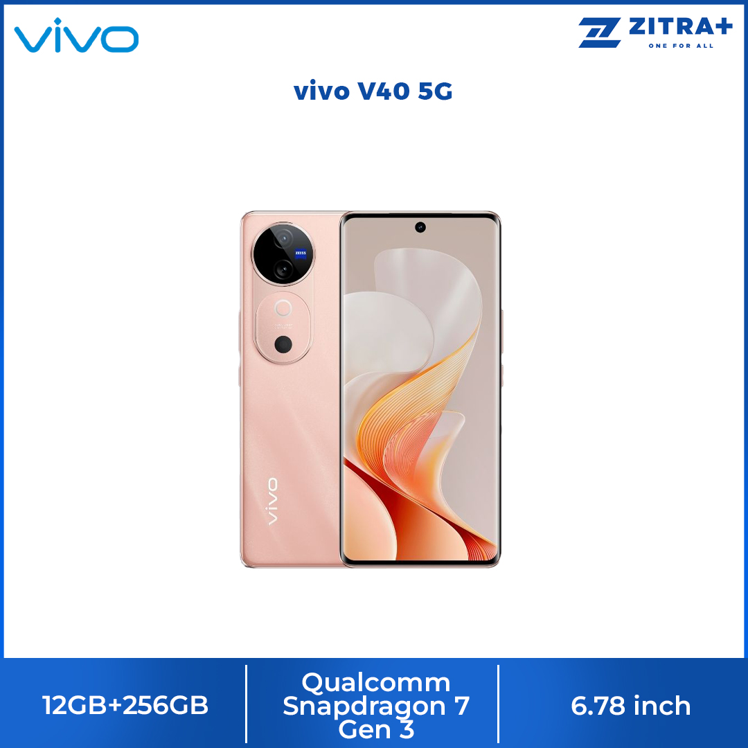 Vivo V40 5G 12GB+256GB | 50MP ZEISS All Main Camera |  Qualcomm Snapdragon Processor | 80W FlashCharge