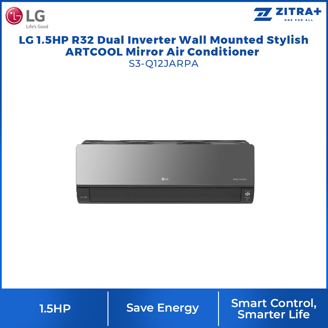 LG 1HP/1.5HP/2HP/2.5HP R32 Dual Inverter Wall Mounted Stylish ARTCOOL Mirror Air Conditioner | Save Energy | Auto-Cleaning | Smart Control