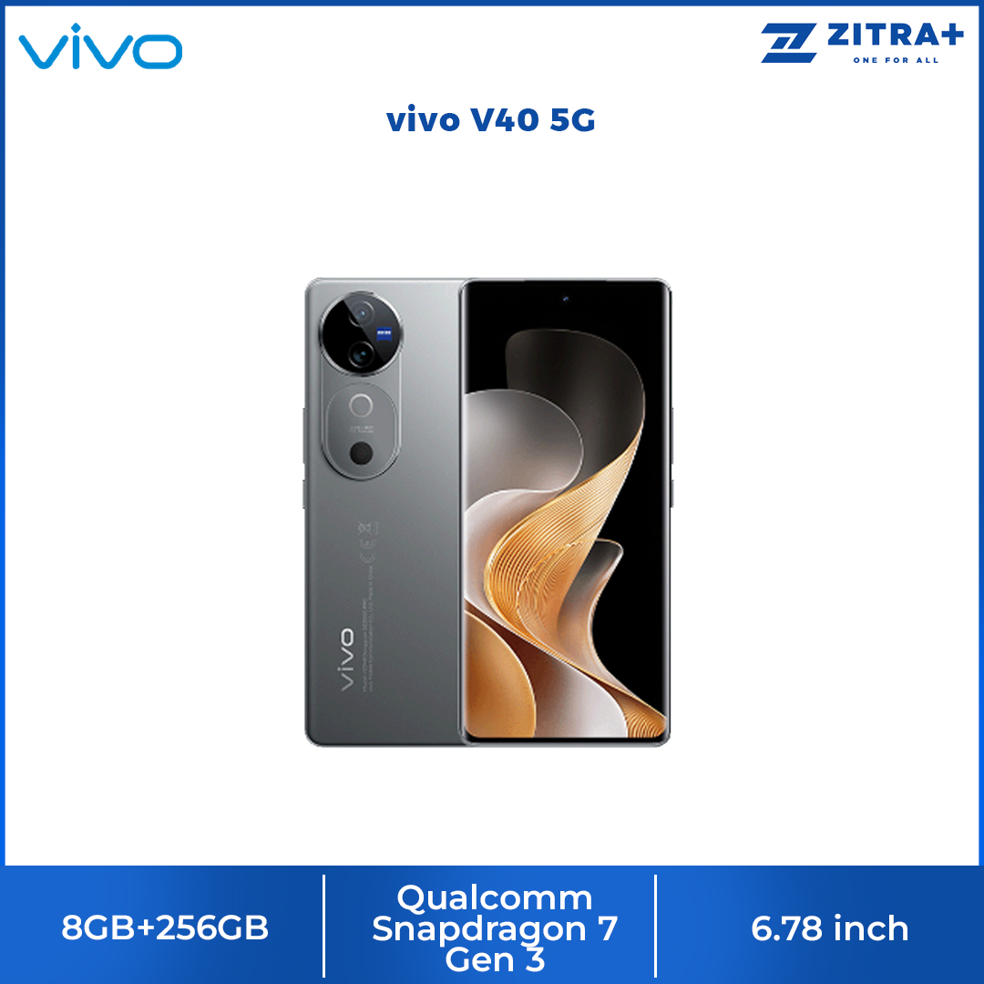 Vivo V40 5G 8GB+256GB | 50MP ZEISS All Main Camera |  Qualcomm Snapdragon Processor | 80W FlashCharge