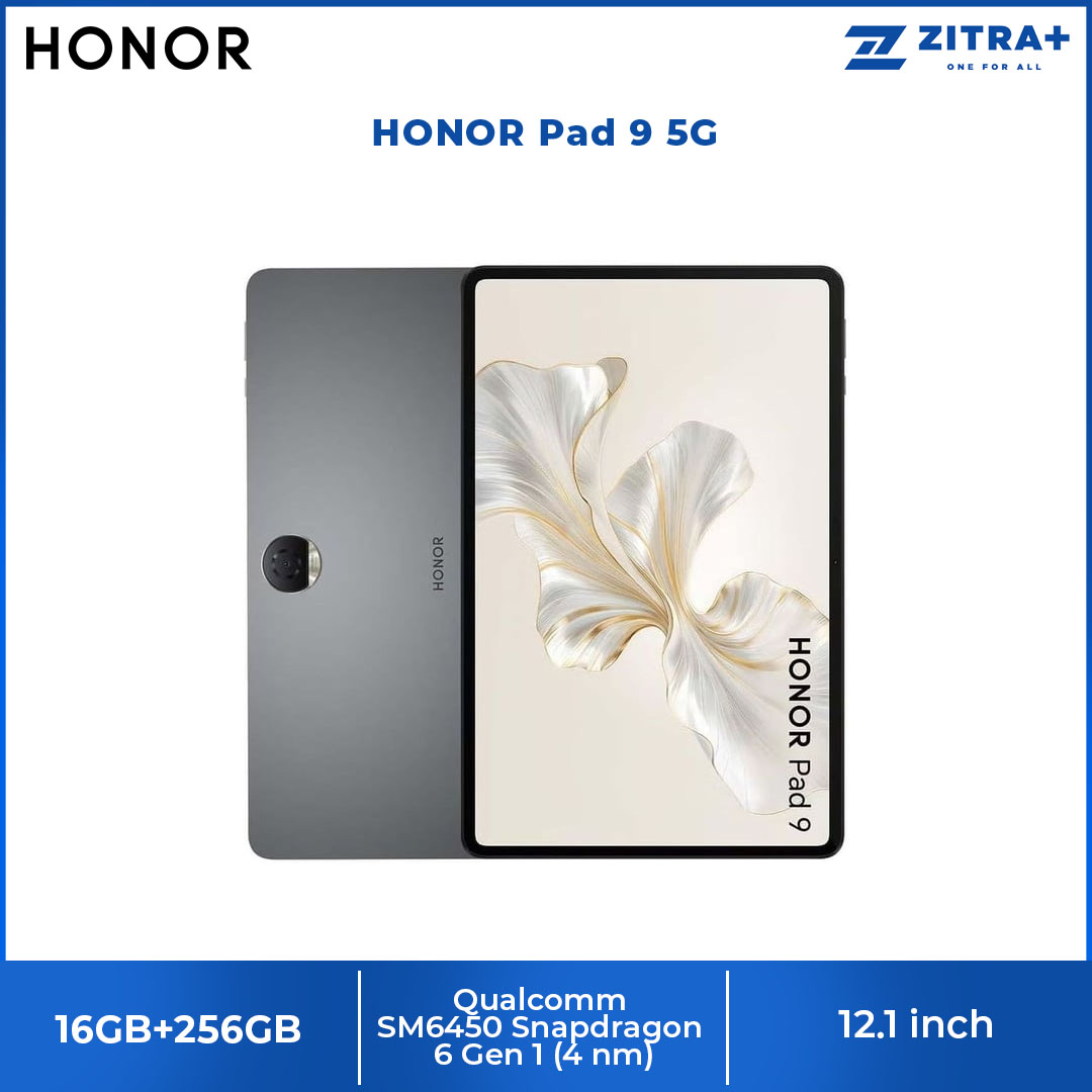 HONOR Pad 9 5G 16GB+256GB | Li-Po 8300 mAh, 35W wired | 12.1 inch, IPS LCD | Snapdragon 6 Gen 1 (4 nm) | Android 13, Magic OS 7.2 | Tablet with 1 Year Warranty