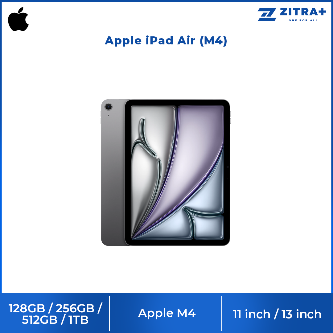 Apple iPad Air (M4) Wi‑Fi/ Wi-Fi + Cellular | 11"/13" | 12MP Rear Camera | Apple M4 Processor | iPadOS 26.3 | Li-Po 7606 mAh