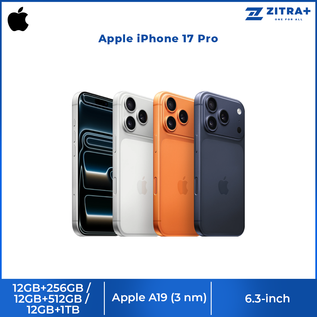 Apple iPhone 17 Pro | Heat-Forged Aluminium Unibody | All 48MP Fusion Rear Cameras | Vapour Cooled |  Ceramic Shield 2 3x More Scratch Resistant