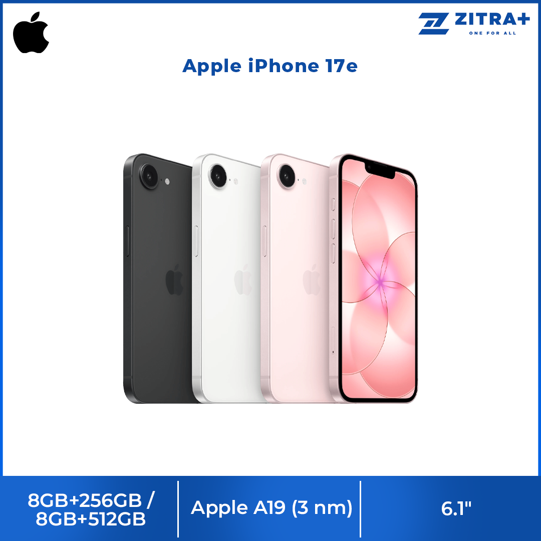 Apple iPhone 17e 8GB+256GB/ 8GB+512GB | 6.1″ | 48MP Rear Camera | Apple A19 (3 nm) | iOS 26.3 | Li-Ion 4005 mAh