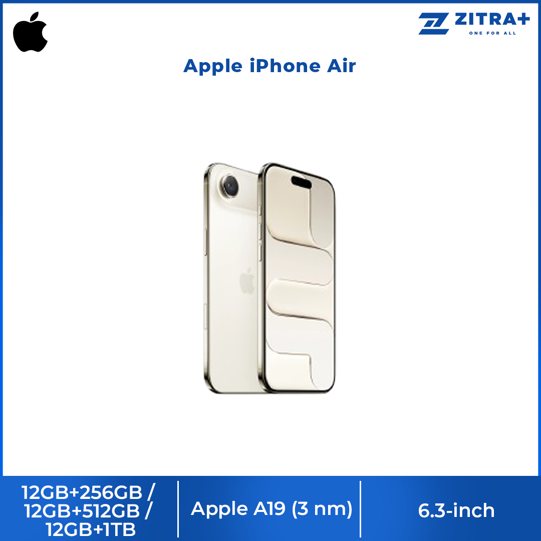 Apple iPhone Air | The Thinnest iPhone Ever | 6.5-inch Display | Durable Ceramic Shield Front and Back | 48MP Fusion Camera System and Center Stage Front Camera