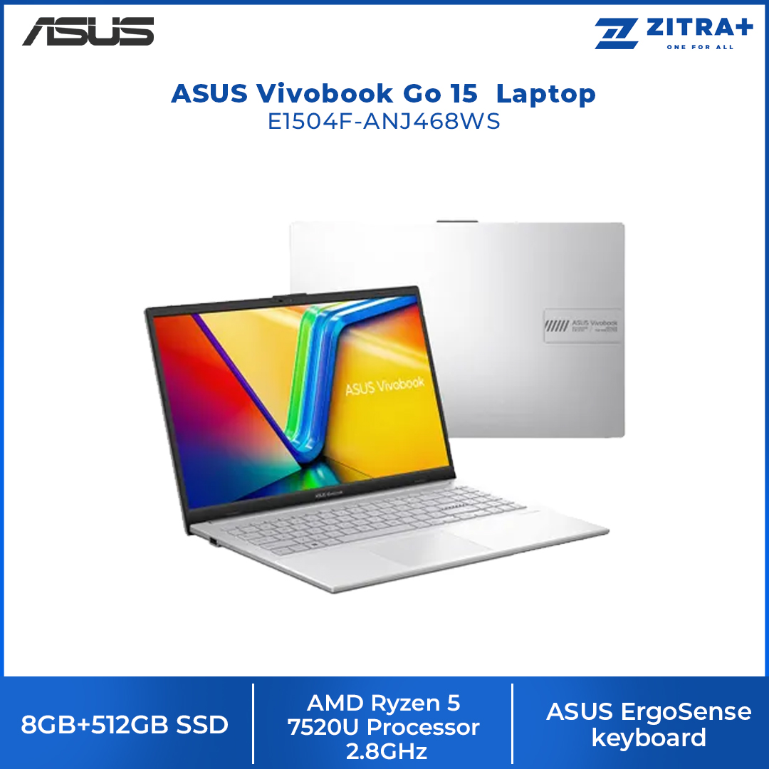 ASUS Vivobook Go 15  Laptop E1504F-ANJ468WS | ASUS Webcam Shield | ASUS AI Noise Cancelation | ASUS WiFi Master | 2  Year General Warranty