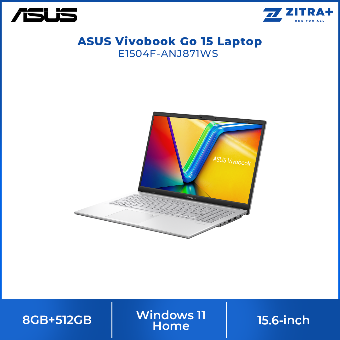 ASUS Vivobook Go 15 Laptop E1504F-ANJ871WS | 8GB+512GB SSD | AMD Ryzen 3 7320U Processor 2.4GHz | 15.6-inch