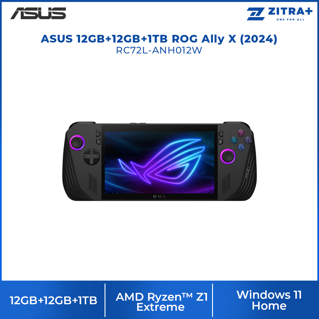 ASUS 12GB+12GB+1TB ROG Ally X (2024) | RC72L-ANH012W | AMD Radeon™ Graphics | Windows 11 Home | 120Hz Refresh Rate