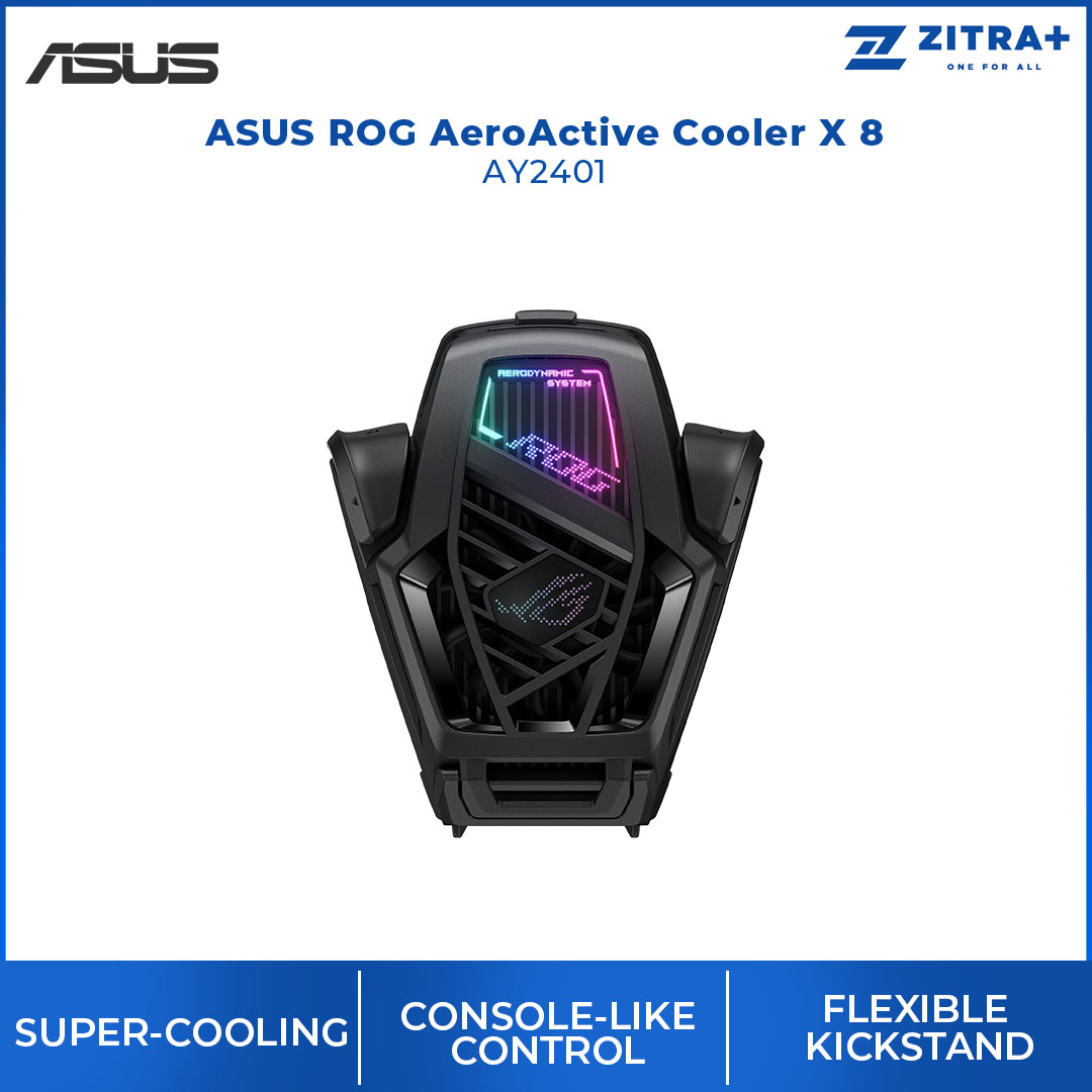 ASUS ROG AeroActive Cooler X 8 AY2401 | 1.1x faster fan speed | Dual physical buttons | Multi-angle pressing control | Cooler with 1 Year Warranty
