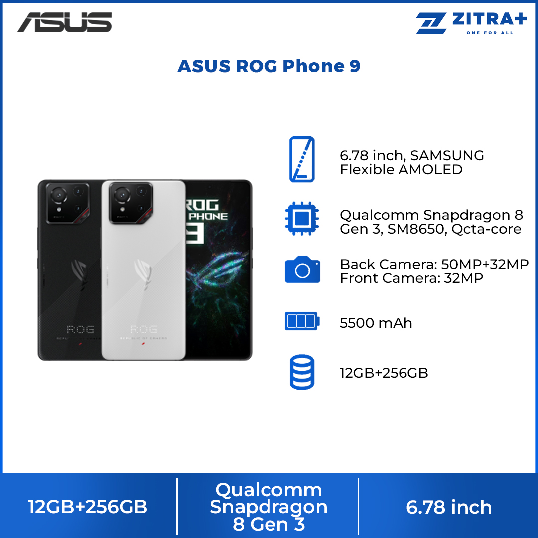 ASUS ROG Phone 9 12GB+256GB | 32 MP RGBW Ultrawide selfies | AniMe Vision | AeroActive Cooler X Pro