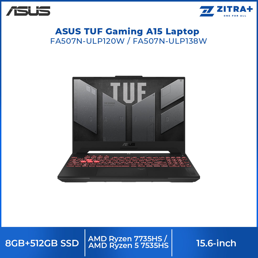 ASUS TUF Gaming A15  Laptop FA507N-ULP120W/ FA507N-ULP138W | AMD Ryzen 7 7735HS | 8GB+512GB SSD | 15.6-inch FHD | Windows 11 | Laptop with 2 Years Warranty