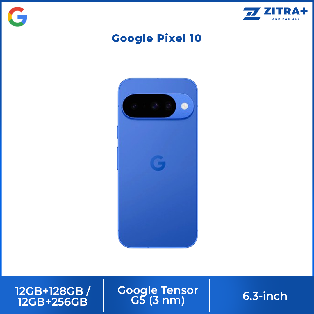 Google Pixel 10 | Google Tensor G5 | 5x telephoto lens with 20x Super Res Zoom | 4,970 mAh battery | Extreme Battery Saver mode