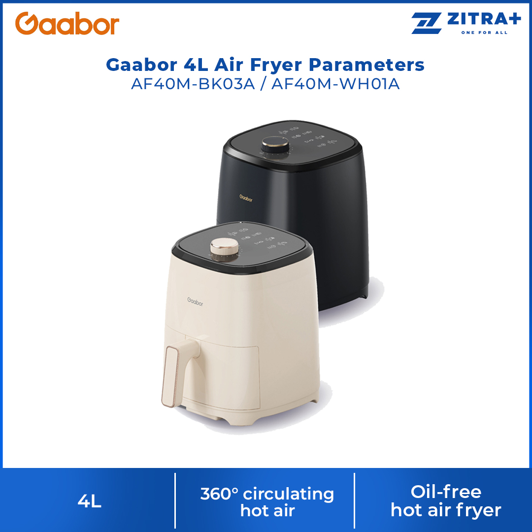 Gaabor 4L Air Fryer Parameters AF40M-BK03A | 360° Circulating Hot Air | One-Turn Timing | Easy to Clean | 1  Year General Warranty