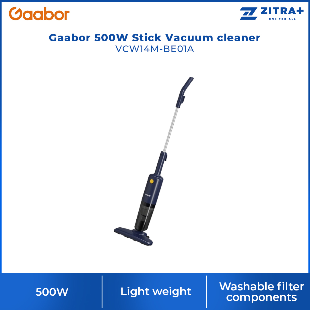 Gaabor 500W Stick Vacuum cleaner VCW14M-BE01A | 400w Strong Motor Release | Washable Filter Components |  90°Floor Brush For Individual Storage |  1  Year General Warranty