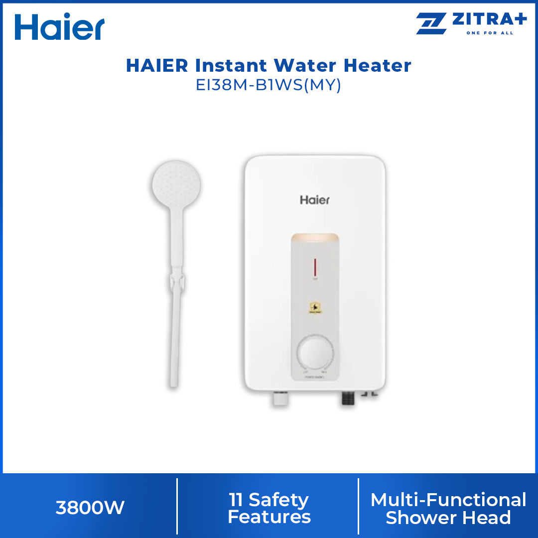HAIER 3800W Instant Water Heater EI38M-B1WS(MY) | Bubble Elimination Technology | 3D AI Technology | Shock Proof