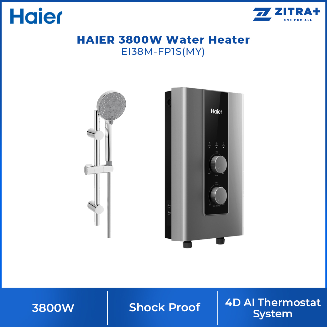 HAIER 3800W DC Inverter Silent Pump Water Heater | EI38M-FP1S | Shock Proof | Dual Copper Heating Tube | DC Inverter Silent Pump