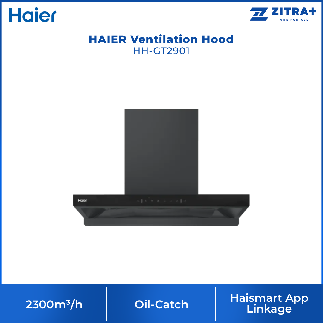 HAIER 2300m³/h Ventilation Hood HH-GT2901 | Oil-Catch Clean-Free Technology | Hood-To-Hood Connection | Haismart App Linkage