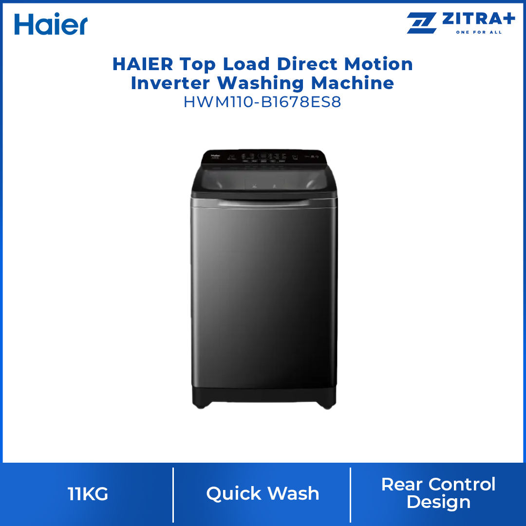 HAIER 11/12/14KG Top Load Direct Motion Inverter Washing Machine HWM120/HWM140-B1678ES8 | Direct Motion Inverter Motor | Quick Wash