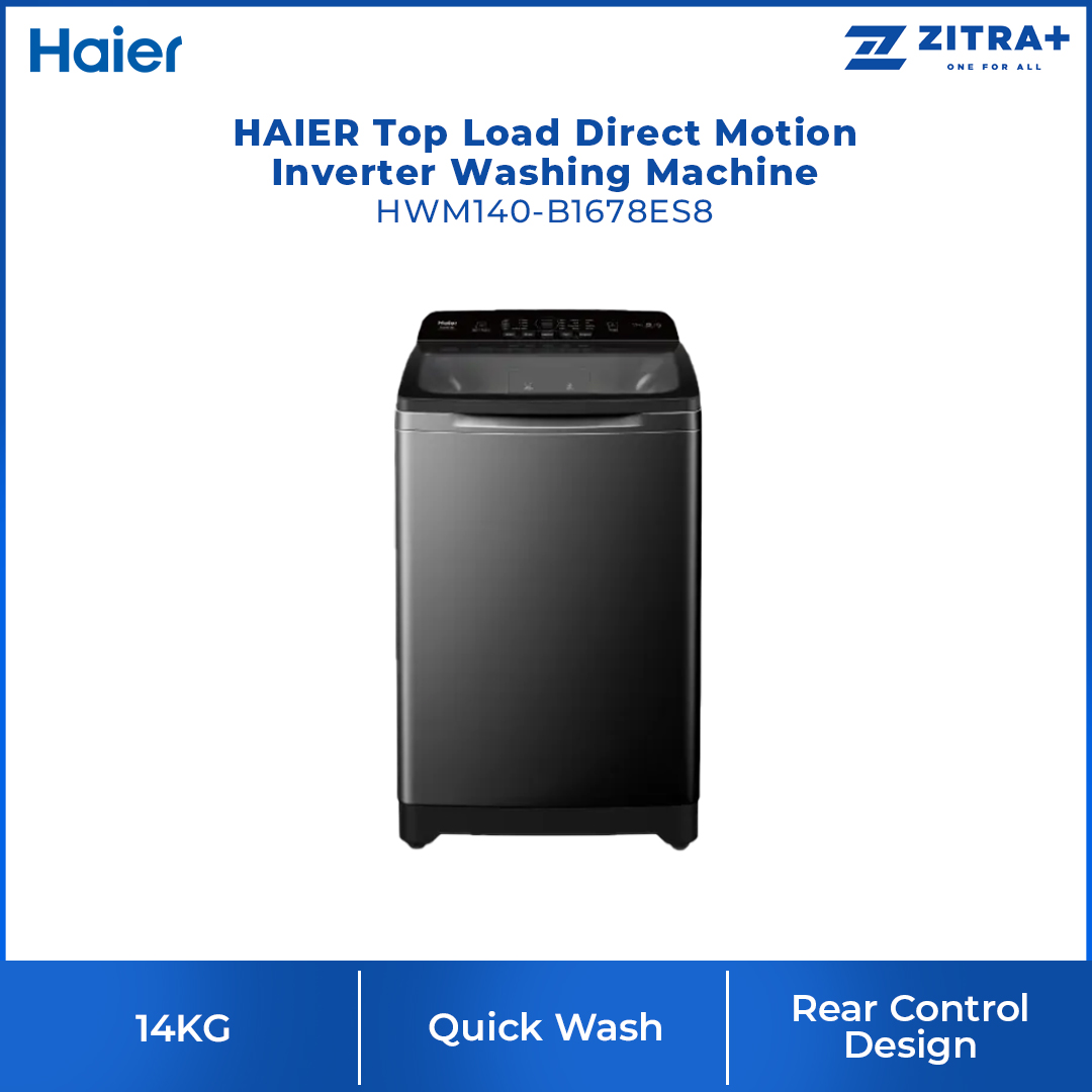HAIER 11/12/14KG Top Load Direct Motion Inverter Washing Machine HWM120/HWM140-B1678ES8 | Direct Motion Inverter Motor | Quick Wash