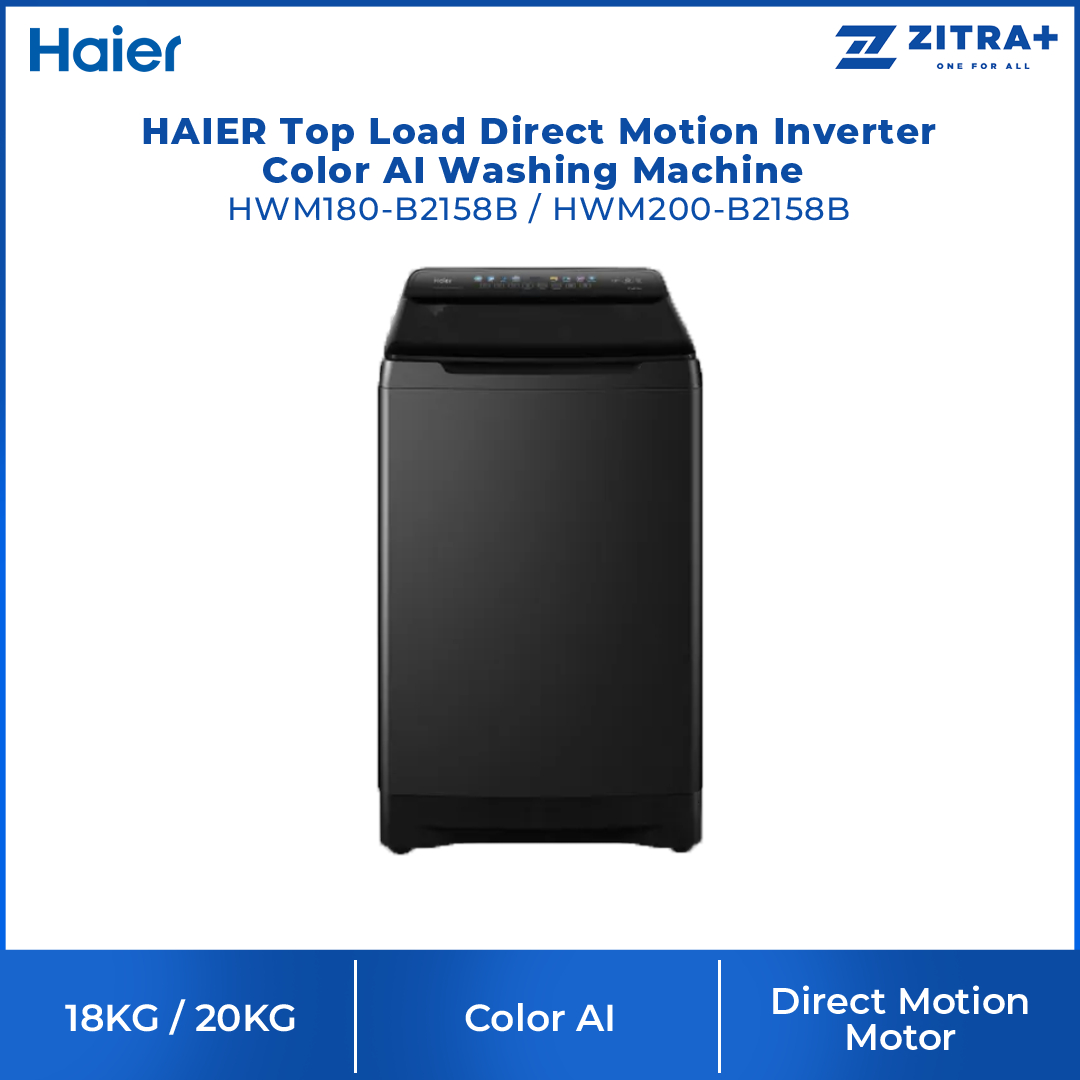 HAIER 18KG/20KG Top Load Direct Motion Inverter Color AI Washing Machine HWM180-B2158B/HWM200-B2158B