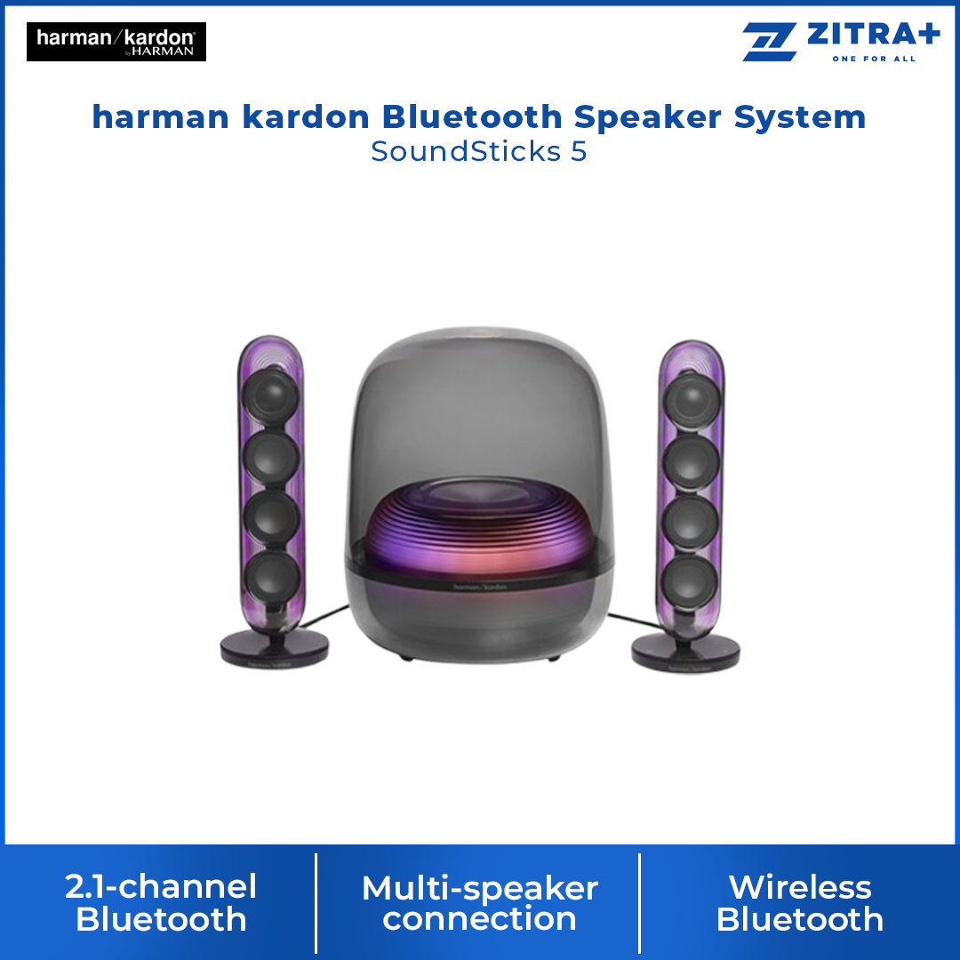 harman kardon Bluetooth Speaker System SoundSticks 5 | Multi-speaker connection by Auracast™ | Wireless Bluetooth Streaming | Bring light to your music