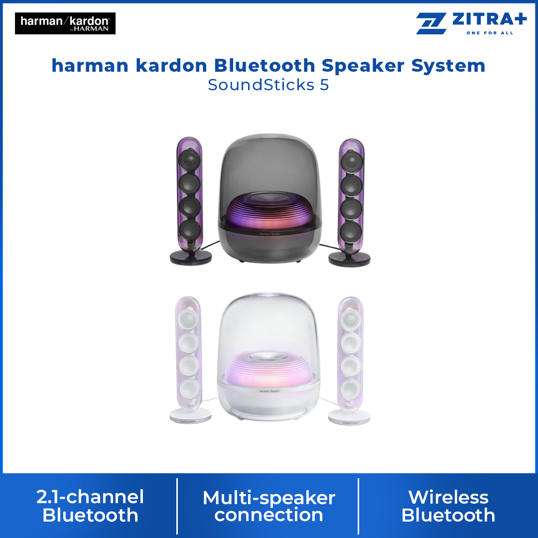 harman kardon Bluetooth Speaker System SoundSticks 5 | Multi-speaker connection by Auracast™ | Wireless Bluetooth Streaming | Bring light to your music