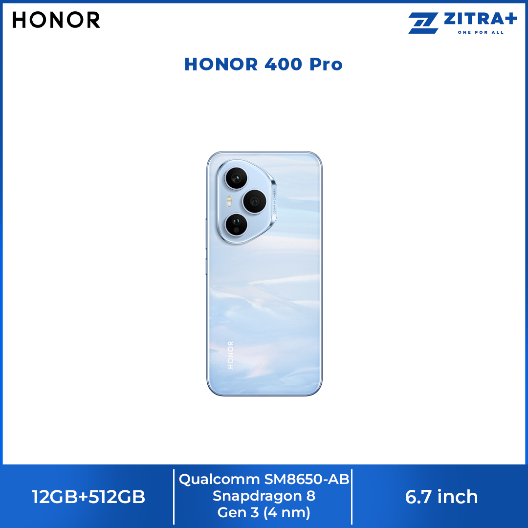 HONOR 400 Pro 12GB+512GB | 200MP Main Camera | 6.7 inch | Qualcomm SM8650-AB Snapdragon 8 Gen 3 (4 nm) | Li-Po 6000 mAh,Fast charging 100W | Android 15, MagicOS 9