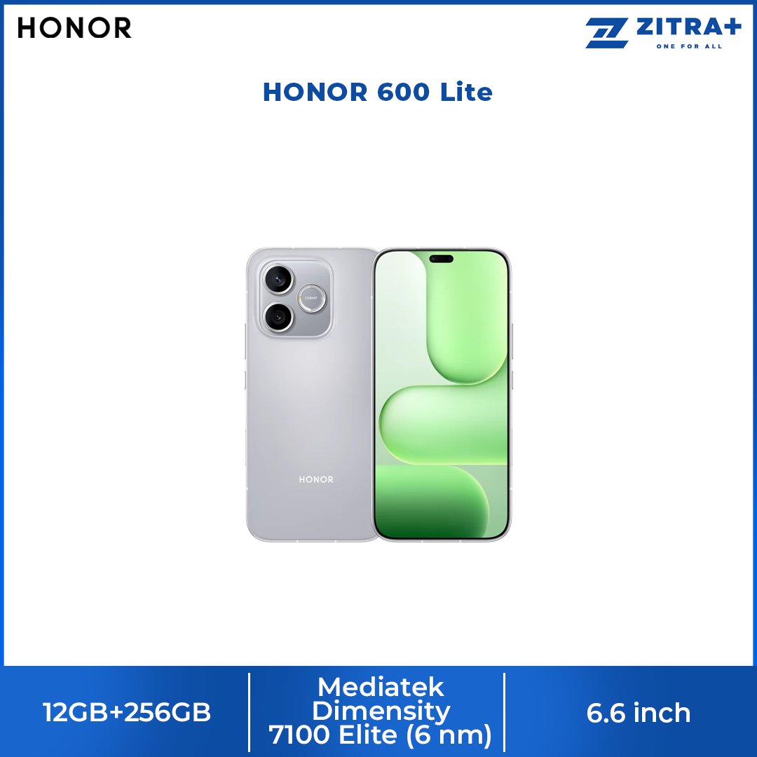 HONOR 600 Lite 12GB+256GB | 6.6 inch, AMOLED | 108MP Rear Camera | Mediatek Dimensity 7100 Elite (6 nm) | Android 16, MagicOS 10 | Li-Po 6520 mAh