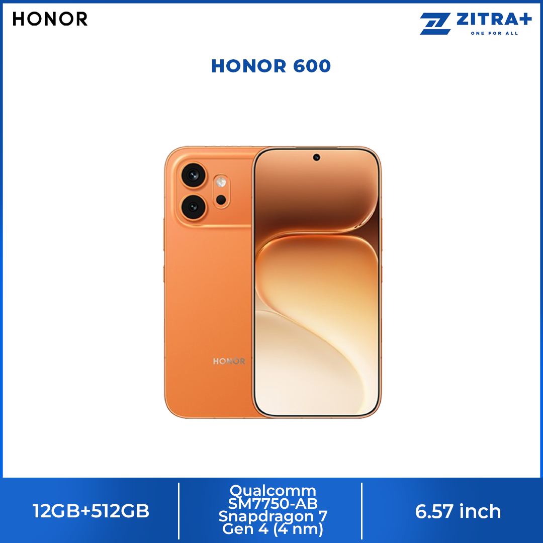 HONOR 600 12GB+512GB | 6.57 inch, AMOLED | 200MP Rear Camera | Qualcomm SM7750-AB Snapdragon 7 Gen 4 (4 nm) | Li-Po 7000mAh,Fast charging 80W