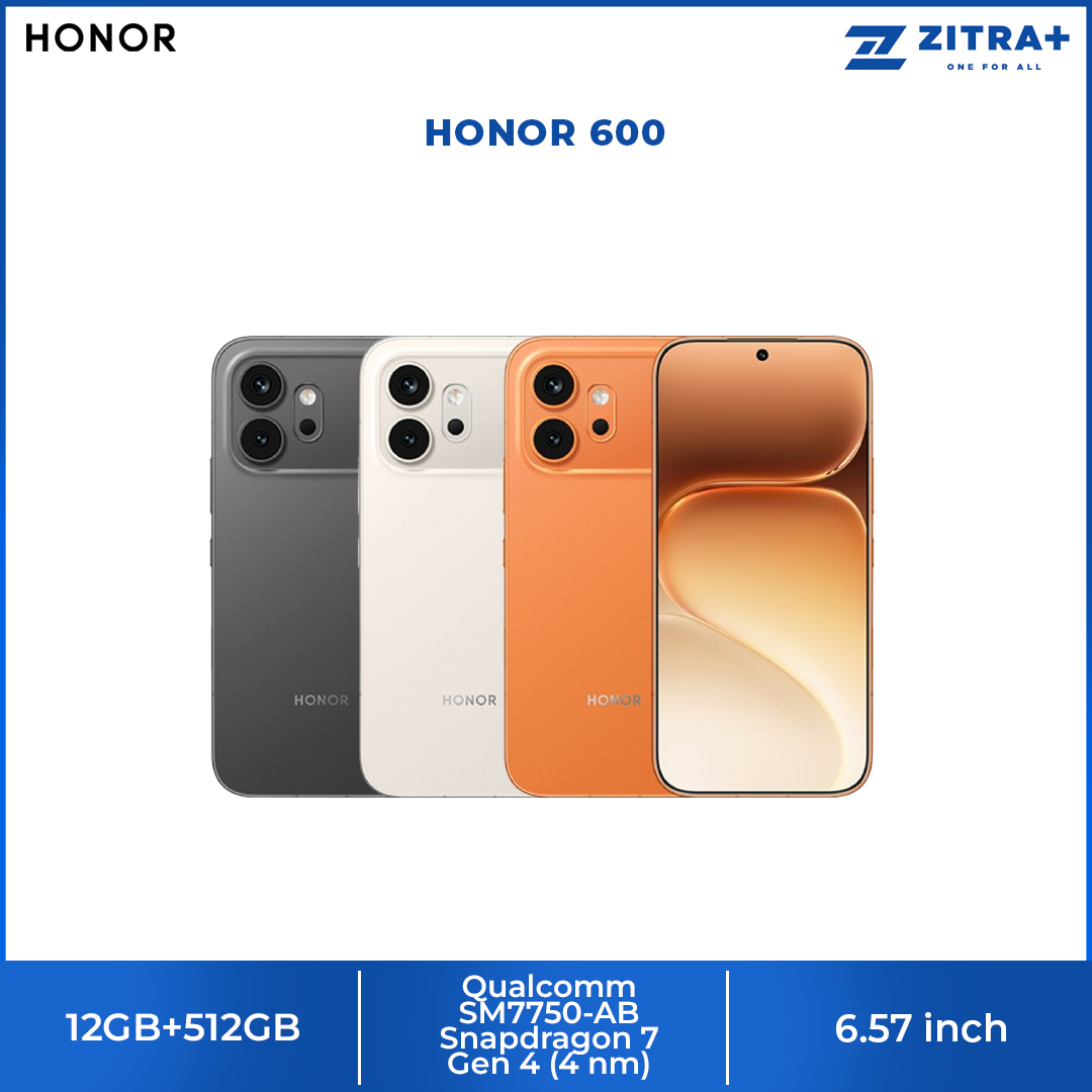 HONOR 600 12GB+512GB | 6.57 inch, AMOLED | 200MP Rear Camera | Qualcomm SM7750-AB Snapdragon 7 Gen 4 (4 nm) | Li-Po 7000mAh,Fast charging 80W