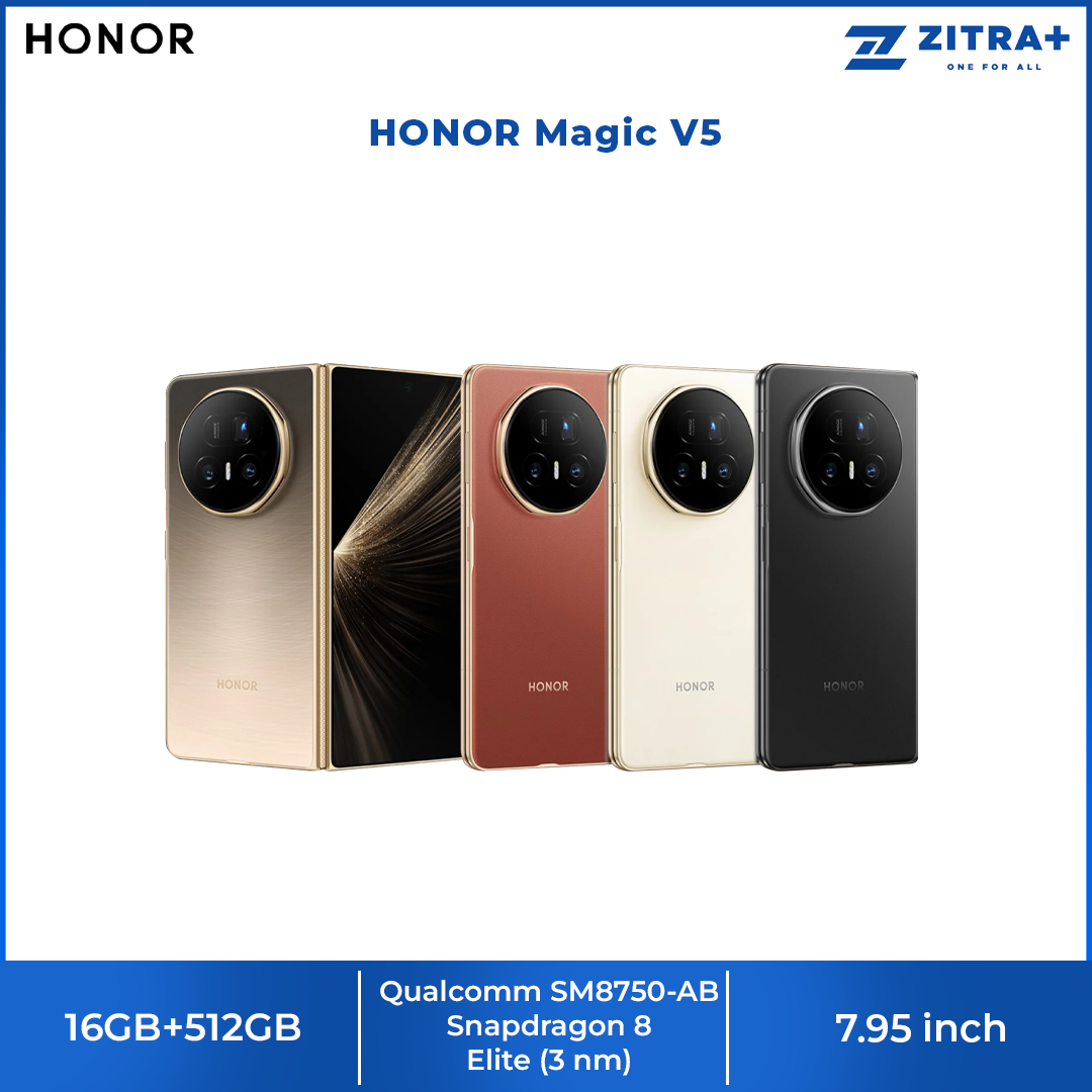 HONOR Magic V5 | 5,820mAh Silicon-Carbon Battery | AI-Powered Features | Falcon Camera System | Snapdragon 8 Elite