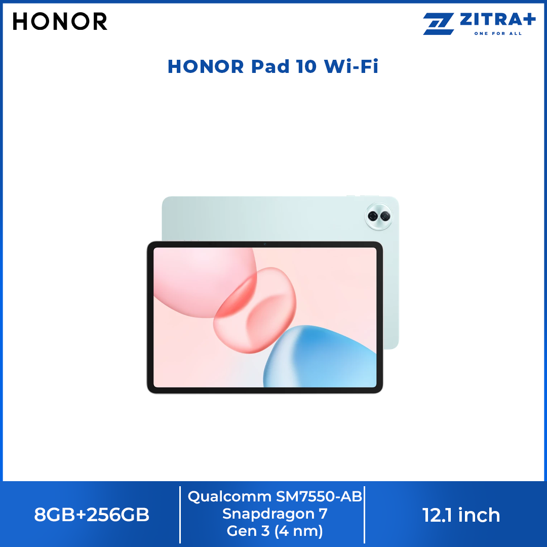 HONOR Pad 10 Wi-Fi 8GB+256GB | 8MP Main Camera | 12.1 inch | Qualcomm SM7550-AB Snapdragon 7 Gen 3 (4 nm) | Li-Po 10100mAh | Android 15, MagicOS 9