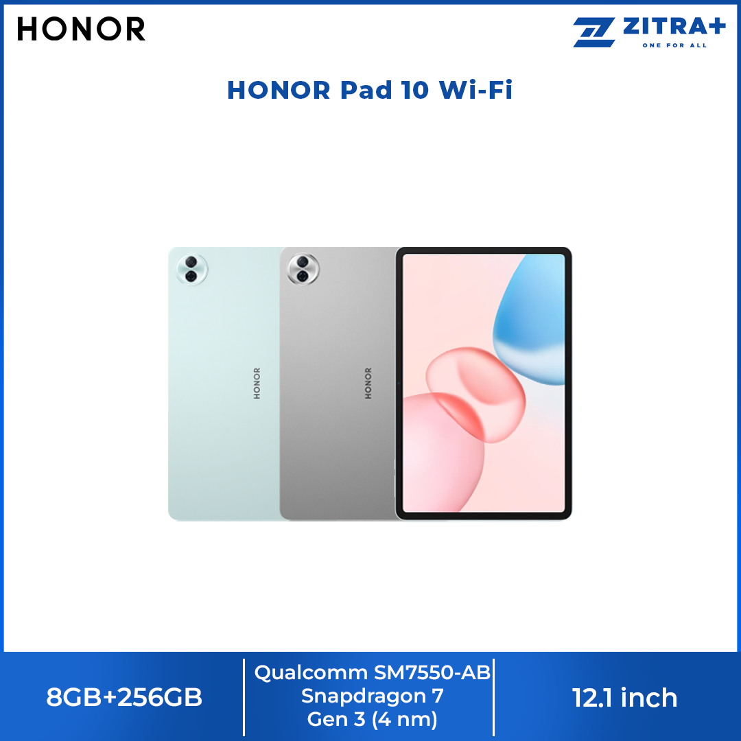 HONOR Pad 10 Wi-Fi 8GB+256GB | 8MP Main Camera | 12.1 inch | Qualcomm SM7550-AB Snapdragon 7 Gen 3 (4 nm) | Li-Po 10100mAh | Android 15, MagicOS 9