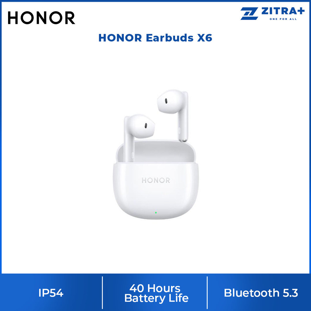 HONOR Earbuds X6 | HiFi5 DSP | 40 Hours Battery Life | AI Noise Reduction |  IP54 Dust and Water Splash Resistant | 4 EQ Sound Effects | Earbuds with 1 Year Warranty