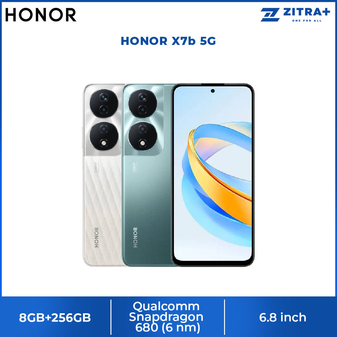 HONOR X7b 5G 8GB+256GB | Li-Po 6000 mAh | Fast charging 35W | 6.8 inch & Full View LCD Display | Snapdragon 680 (6 nm) | Android 13, Magic OS 7.2 | Smartphone with 1 Year Warranty