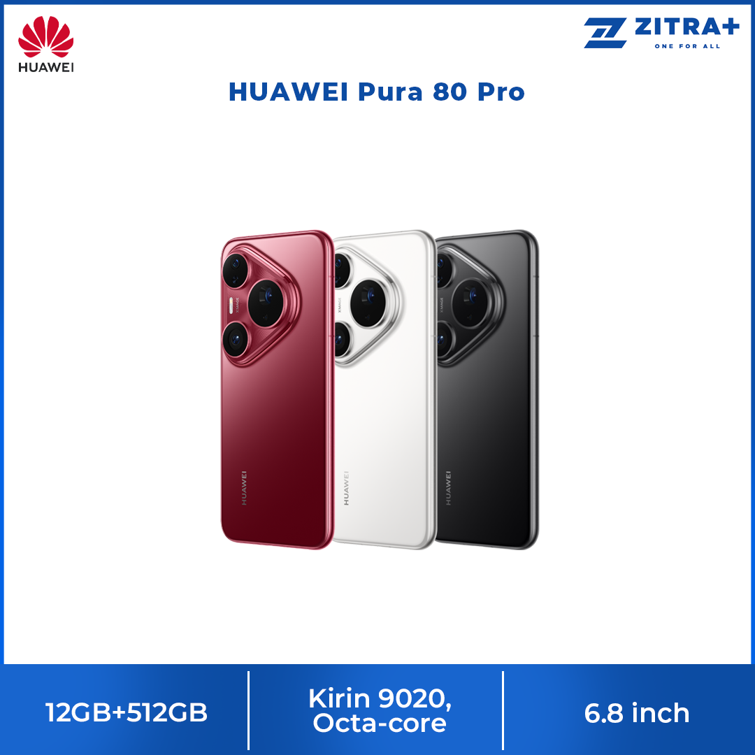 HUAWEI Pura 80 Pro 12GB+512GB | 6.8 inch | 50MP Rear Camera | Kirin 9020, Octa-core | Dual SIM | Li-Po 5170mAh, 100W Fast charging