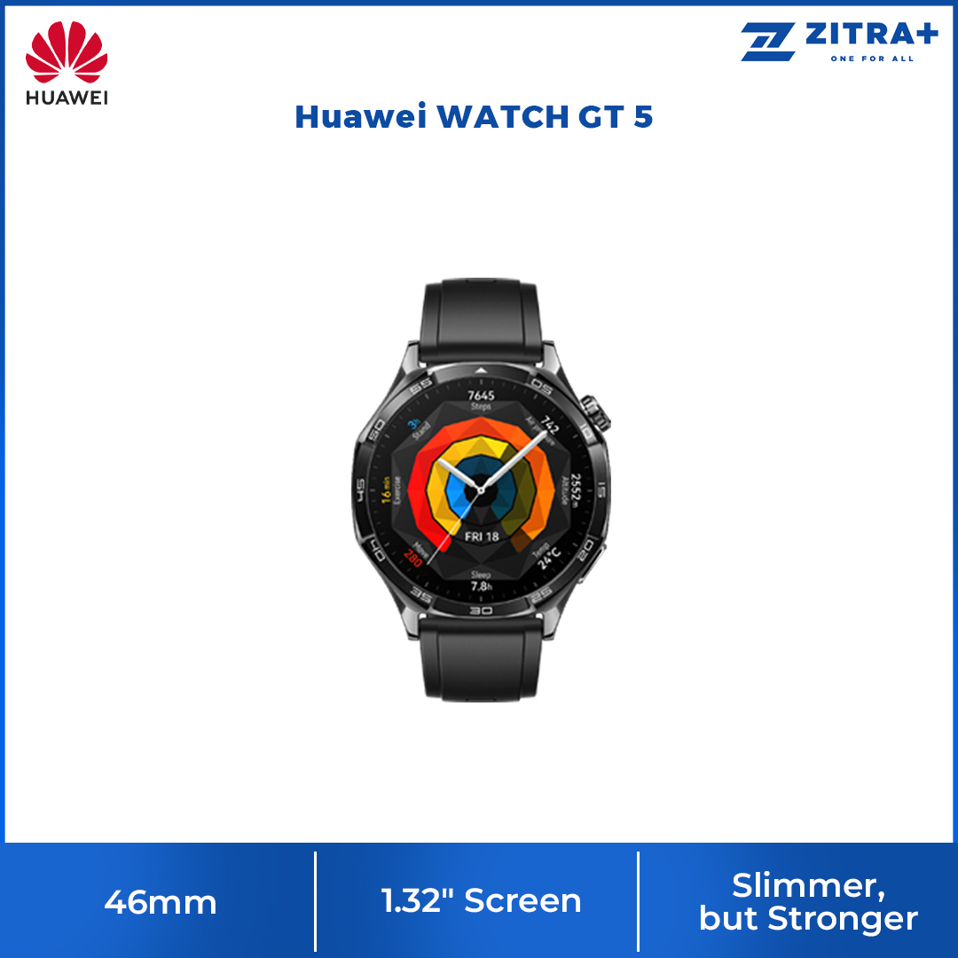 Huawei WATCH GT 5 | Up to 2-Week Battery Life | Sculpted look, geometric feel | Sharp-Edged Design