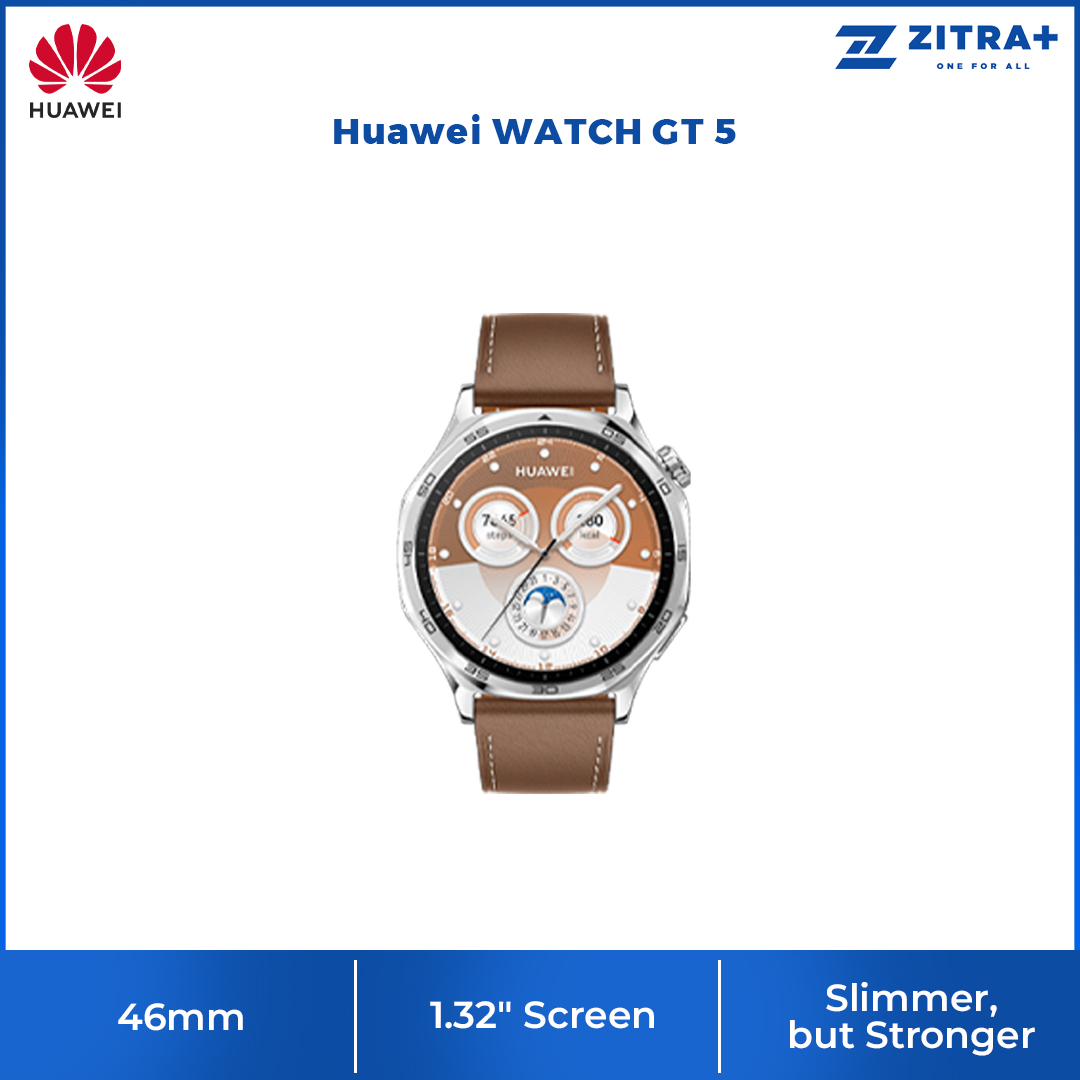 Huawei WATCH GT 5 | Up to 2-Week Battery Life | Sculpted look, geometric feel | Sharp-Edged Design