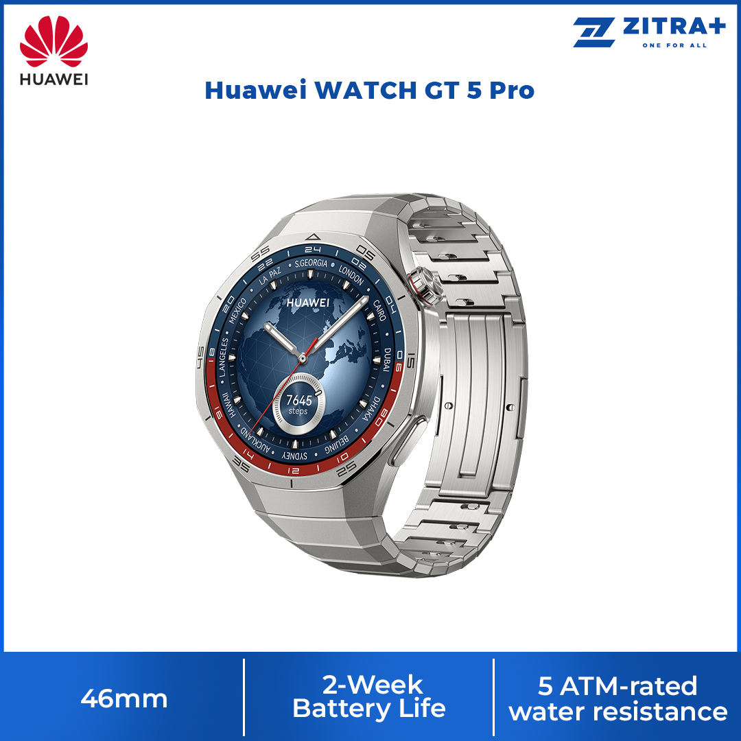 Huawei WATCH GT 5 Pro | Sculpted with aerospace-grade titanium alloy | Pro-Level Sports Golf Courses Map