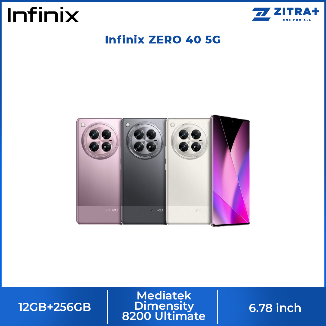 Infinix ZERO 40 5G 12GB+256GB | Android 14 XOS 14.5 | 6.78 inches, FHD+ With Curved Screen | Front & Rear 4K Vlog