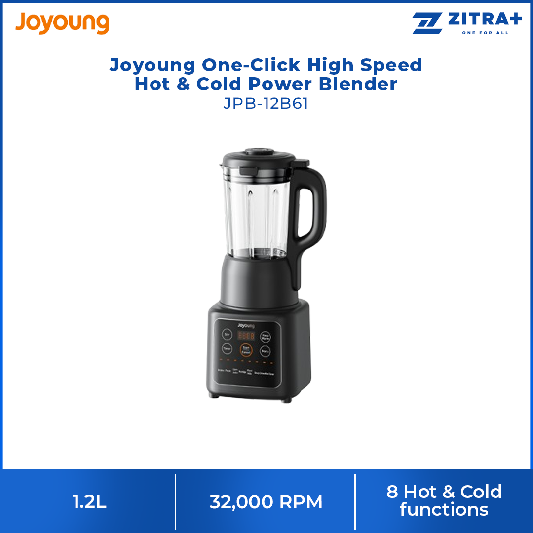 Joyoung 1.2L One-Click High Speed Hot & Cold Power Blender JPB-12B61 | Noise lower to 48db | 8 Hot & Cold functions