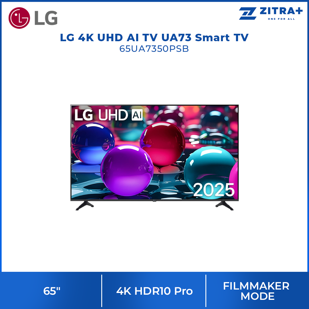 LG 43"/50"/55"/65" 4K UHD AI TV UA73 Smart TV UA7350PSB | Breathtaking colour | 4K picture quality | New AI button | FILMMAKER MODE | AI Sound Pro
