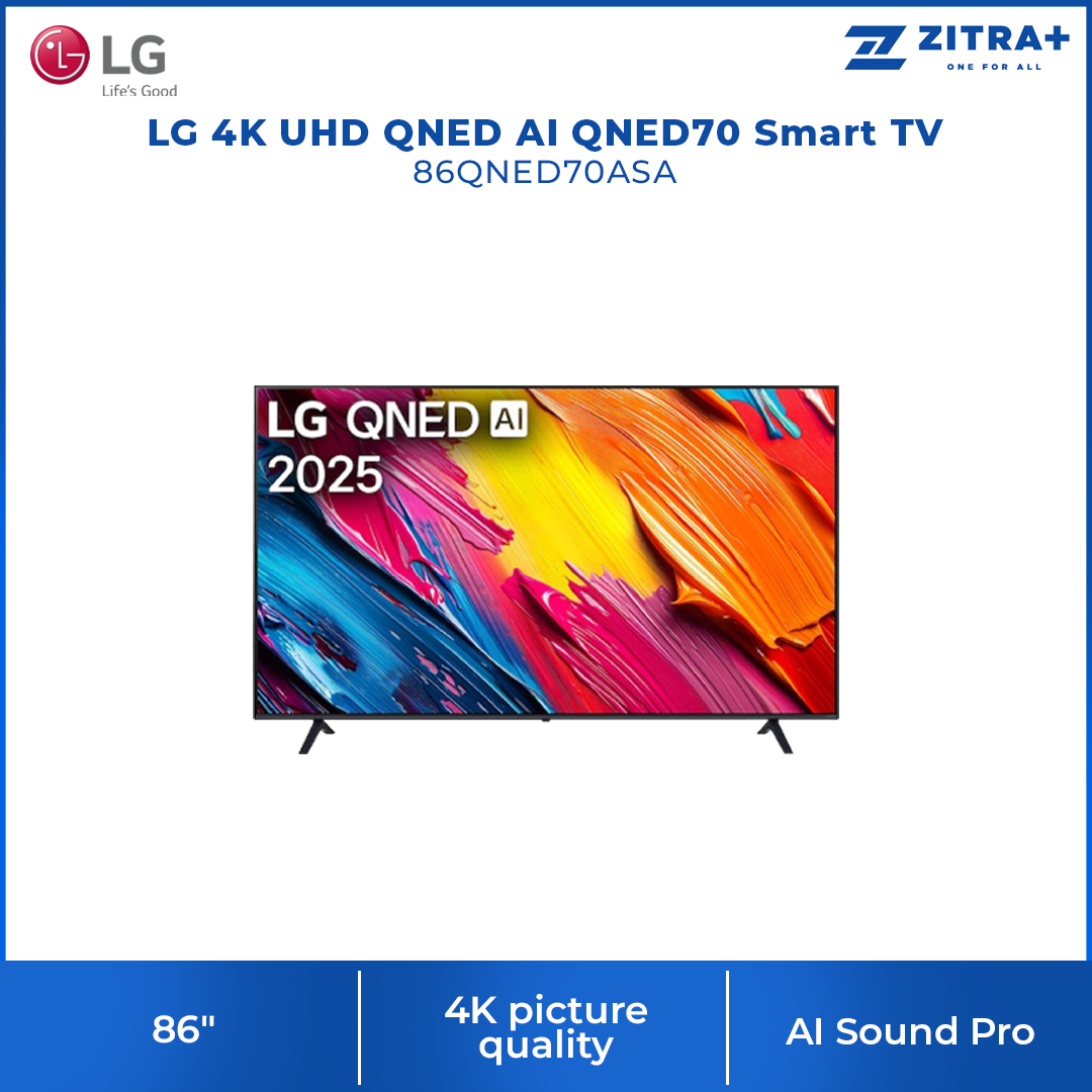 LG 55" / 65"/ 75" / 86" 4K UHD QNED AI QNED70 Smart TV |