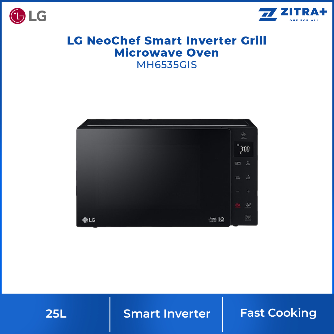 LG 25L NeoChef Smart Inverter Grill Microwave Oven MH6535GIS | Smart Inverter | EasyClean | Fast Cooking