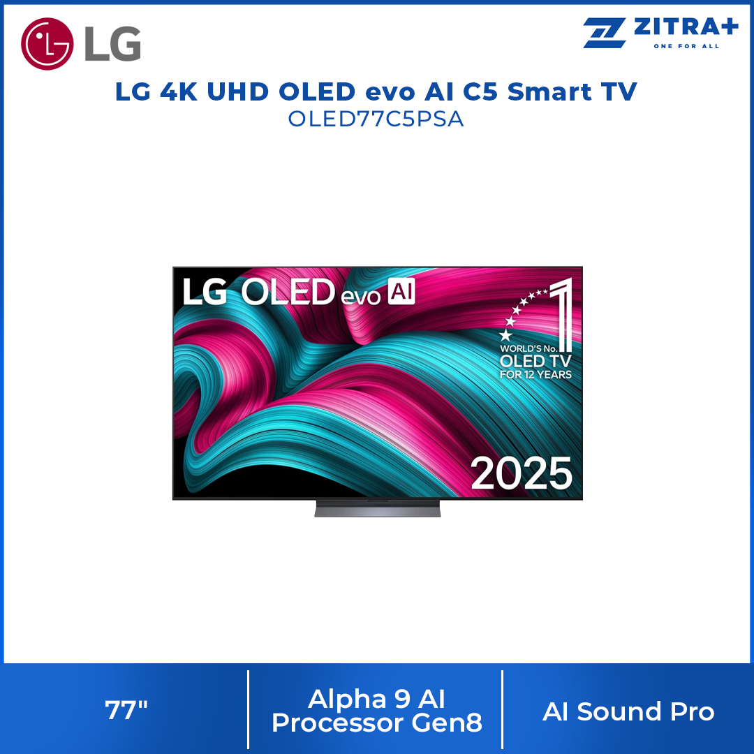 LG 48"/55"/65"/77"/83" 4K UHD OLED evo AI C5 Smart TV OLED48C5PSA|OLED55C5PSA|OLED65C5PSA|OLED77C5PSA|OLED83C5PSA | AI Processor 4K Gen8 | Dolby Vision / HDR10 / HLG