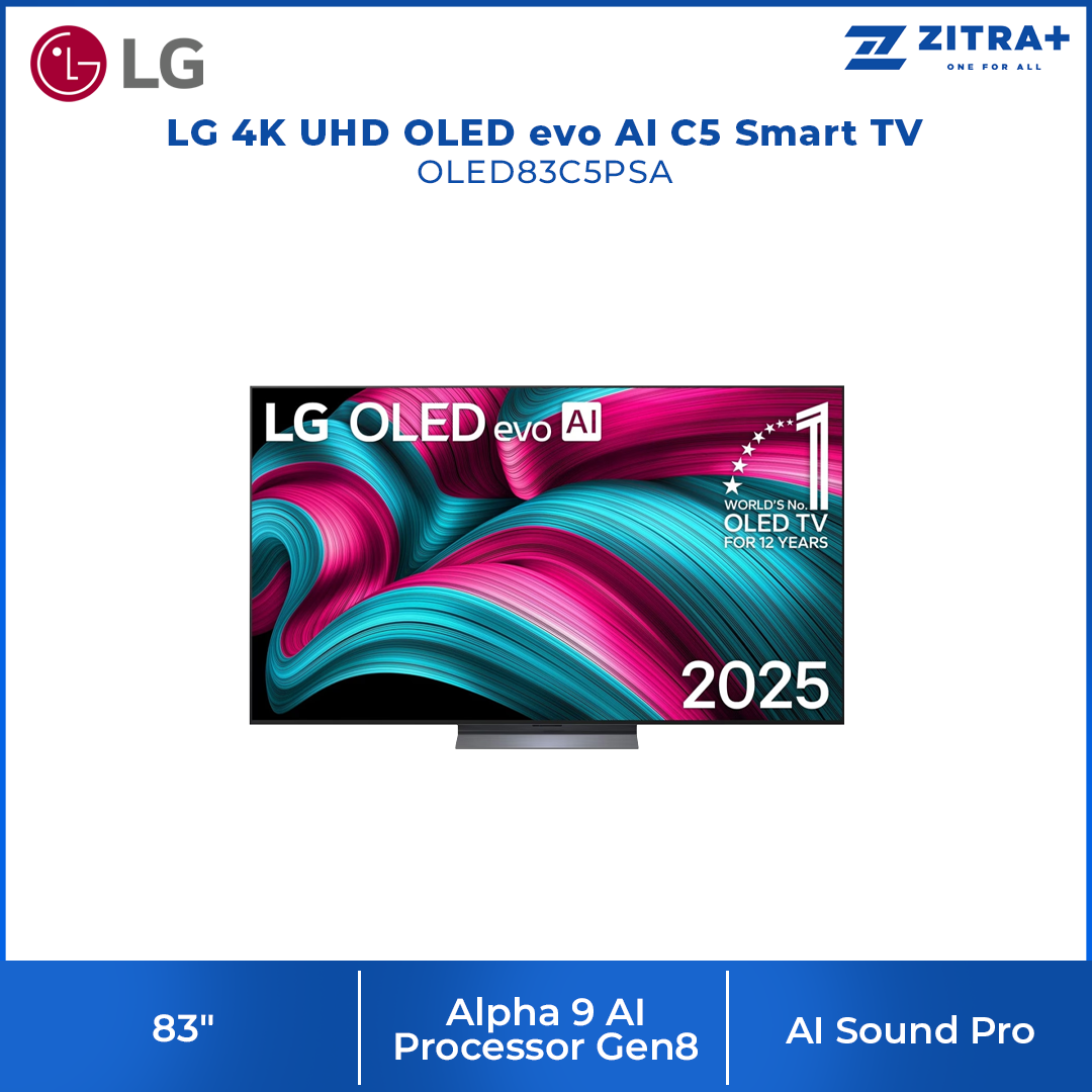 LG 48"/55"/65"/77"/83" 4K UHD OLED evo AI C5 Smart TV OLED48C5PSA|OLED55C5PSA|OLED65C5PSA|OLED77C5PSA|OLED83C5PSA | AI Processor 4K Gen8 | Dolby Vision / HDR10 / HLG
