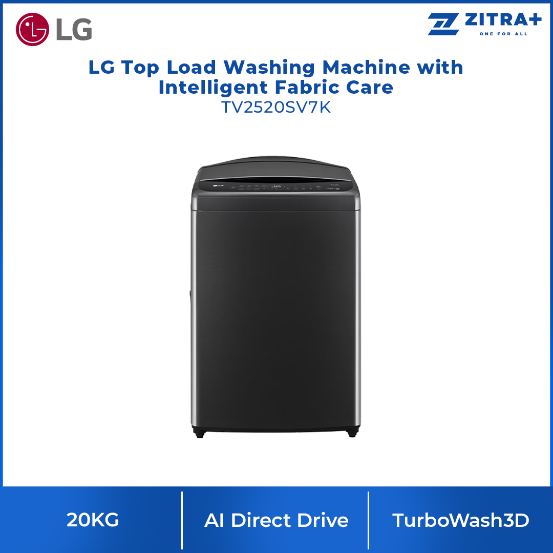 LG 18KG/20KG Top Load Washing Machine with Intelligent Fabric Care TV2518SV7K / TV2520SV7K | AI Direct Drive | TurboWash3D | Scent+ | 6 Motion DD