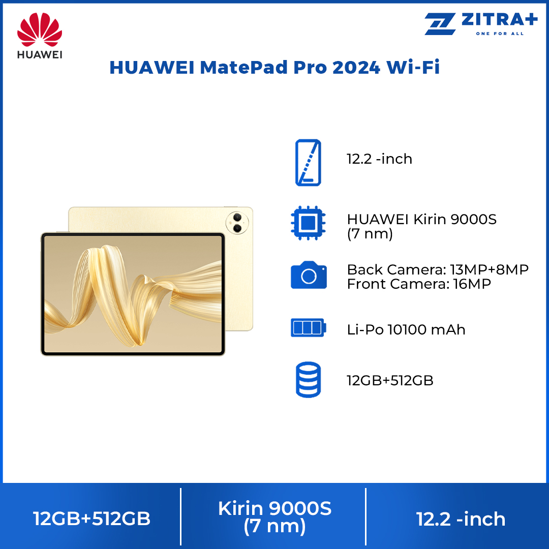 HUAWEI MatePad Pro 12.2 2024 Wi-Fi 12GB+512GB | 12.2" | HarmonyOS 4.2 | HUAWEI Kirin 9000S (7 nm)
