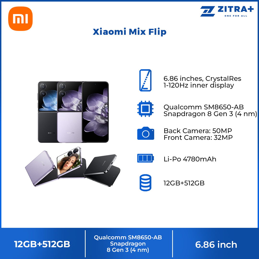 Xiaomi Mix Flip 12GB+512GB | 6.86" | Dual SIM | Android 14, HyperOS | Qualcomm SM8650-AB Snapdragon 8 Gen 3 (4 nm)